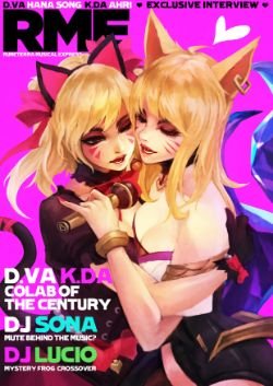 K/DA Ahri & Black Cat D.Va by MonoriRogue HD Wallpaper Background Fan Art Artwork League of Legends lol