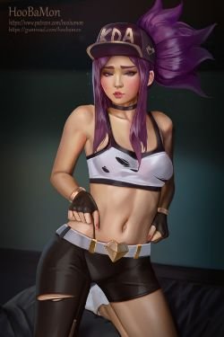 K/DA Akali by Hoobamon HD Wallpaper Background Fan Art Artwork League of Legends lol