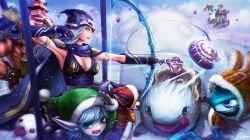 Ashe, Lulu, Sejuani, Braum, Fizz, Veigar & Poro by bibico HD Wallpaper Fan Art Artwork League of Legends lol