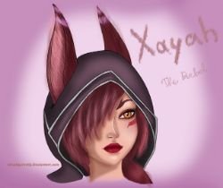 Xayah Portrait by NinaSquirrelly HD Wallpaper Fan Art Artwork League of Legends lol