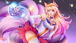 Star Guardian Ahri by RikaMarika HD Wallpaper Background Fan Art Artwork League of Legends lol