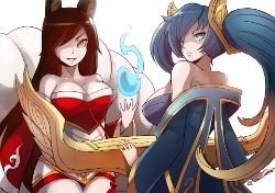 Sona & Ahri by LataeDelan HD Wallpaper Fan Art Artwork League of Legends lol
