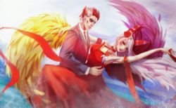 Xayah & Rakan by 青衣只是一介小妖 HD Wallpaper Background Fan Art Artwork League of Legends lol