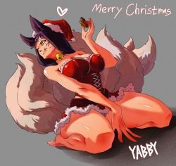 Christmas Ahri by Yabby League of Legends Artwork Wallpaper lol Fan Art League of Legends Fan Art Artwork Wallpaper lol