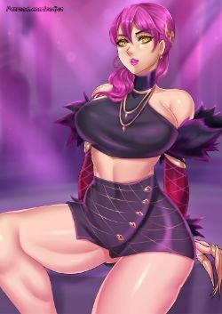 K/DA Evelynn by redjet00 HD Wallpaper Background Fan Art Artwork League of Legends lol