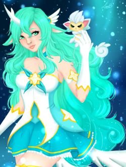Star Guardian Soraka by OoYumeoO HD Wallpaper Background Fan Art Artwork League of Legends lol