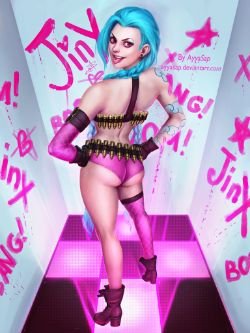 Jinx by AyyaSAP (2) HD Wallpaper Fan Art Artwork League of Legends lol