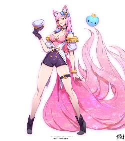 K/DA Ahri Concept by zeronis (3) HD Wallpaper Background Official Art Artwork League of Legends lo