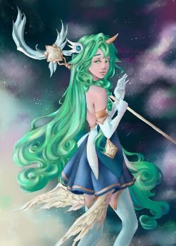 Star Guardian Soraka by CountessDeCreppe HD Wallpaper Background Fan Art Artwork League of Legends lol
