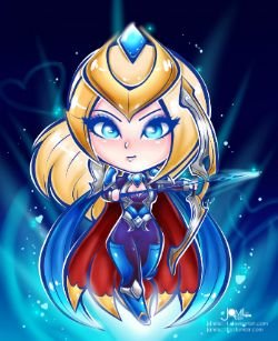 Chibi Championship Ashe by jamilsc11 HD Wallpaper Background Fan Art Artwork League of Legends lol