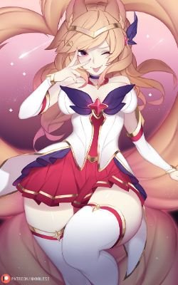 Star Guardian Ahri by Nanoless HD Wallpaper Background Fan Art Artwork League of Legends lol