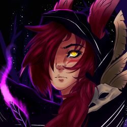 Xayah Portrait by Pheusmorp HD Wallpaper Fan Art Artwork League of Legends lol