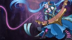 Jinx in Sona Costume by ElizabethBeals HD Wallpaper Fan Art Artwork League of Legends lol