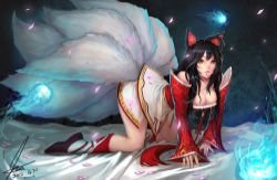 Ahri by AnTi HD Wallpaper Fan Art Artwork League of Legends lol
