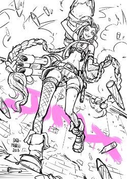 Jinx by SaraFabrizi HD Wallpaper Fan Art Artwork League of Legends lol