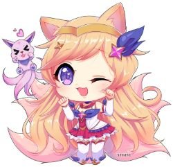 Chibi Star Guardian Ahri by Xyrise HD Wallpaper Background Fan Art Artwork League of Legends lol
