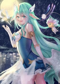 Star Guardian Soraka by Hum HD Wallpaper Background Fan Art Artwork League of Legends lol