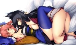 Ahri x Tamamo no Mae by Tony Guisado HD Wallpaper Background Fan Art Artwork League of Legends lol