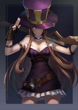 Caitlyn by 烏龜EX HD Wallpaper Background Fan Art Artwork League of Legends lol