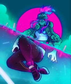 K/DA Akali by ZIREN HD Wallpaper Background Fan Art Artwork League of Legends lol