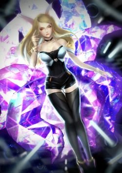 K/DA Ahri by 鱼草头发特少 HD Wallpaper Background Fan Art Artwork League of Legends lol