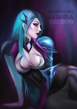 Death Sworn Katarina by yarahaddad HD Wallpaper Background Fan Art Artwork League of Legends lol