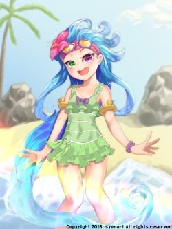 Pool Party Zoe by Syenart HD Wallpaper Background Fan Art Artwork League of Legends lol