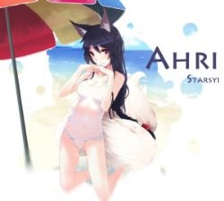 Pool Party Ahri by 毅毅 League of Legends Fan Art Artwork Wallpaper lol