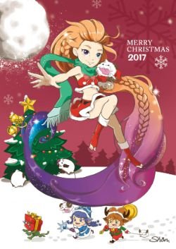 Christmas Zoe, Winter Wonder lulu, Snow Fawn Poppy & Re-Gifted Amumu by 刪Shan HD Wallpaper Background Fan Art Artwork League of Legends lol
