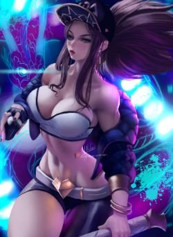 K/DA Akali by Hlulani HD Wallpaper Background Fan Art Artwork League of Legends lol