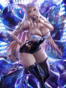 K/DA Ahri by sakimichan HD Wallpaper Background Fan Art Artwork League of Legends lol