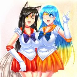 Sailor Moon (Star Guardian) Sona & Ahri by Xano501 HD Wallpaper Fan Art Artwork League of Legends lol