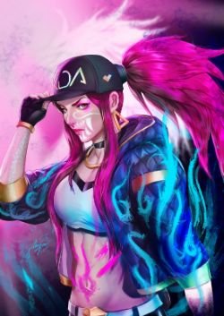 K/DA Akali by Hoàng Phi Thần Long HD Wallpaper Background Fan Art Artwork League of Legends lol