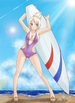 Surfer (Pool Party) Riven by みかみ HD Wallpaper Fan Art Artwork League of Legends lol