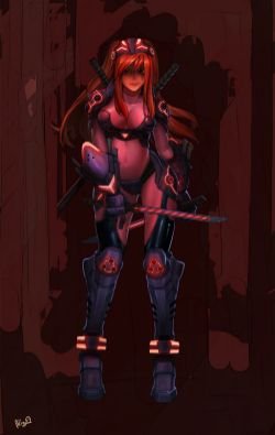 Cyber Katarina (Skin Concept) by bling HD Wallpaper Fan Art Artwork League of Legends lol
