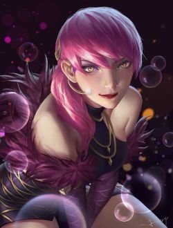 K/DA Evelynn by 眞 Lee HD Wallpaper Background Fan Art Artwork League of Legends lol