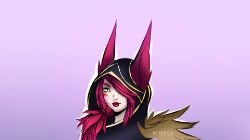 Xayah Portrait by Ayumexia HD Wallpaper Fan Art Artwork League of Legends lol