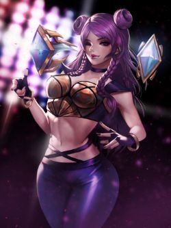 K/DA Kai'Sa by pu reum lee HD Wallpaper Background Fan Art Artwork League of Legends lol