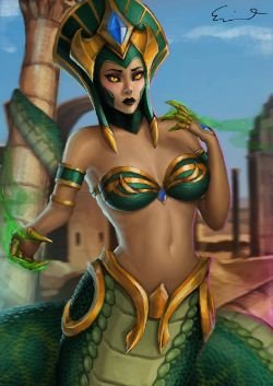 Cassiopeia by Geleebroetchen HD Wallpaper Fan Art Artwork League of Legends lol