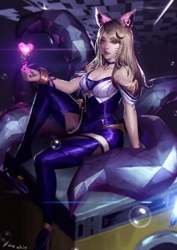 K/DA Ahri by jojoowong HD Wallpaper Background Fan Art Artwork League of Legends lol