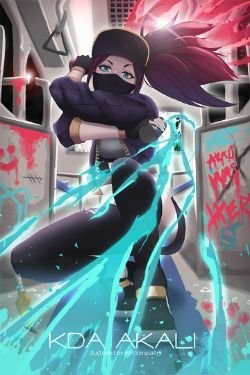 K/DA Akali by HiroSenpaiArt HD Wallpaper Background Fan Art Artwork League of Legends lol