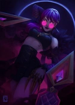 K/DA Evelynn by Ouroridae HD Wallpaper Background Fan Art Artwork League of Legends lol