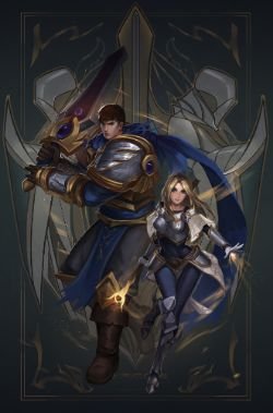 Garen & Lux by 方晟 HD Wallpaper Background Fan Art Artwork League of Legends lol