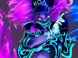 K/DA Akali by 707_kuroyuki HD Wallpaper Background Fan Art Artwork League of Legends lol