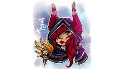 Xayah Portrait by bulciks HD 4k Wallpaper Fan Art Artwork League of Legends lol