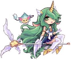 Chibi Star Guardian Soraka by ShiNaa HD Wallpaper Background Fan Art Artwork League of Legends lol Thumbnail