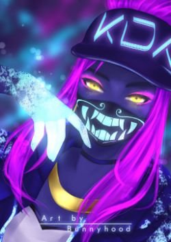 K/DA Akali by ArtofBunnyhood HD Wallpaper Background Fan Art Artwork League of Legends lol
