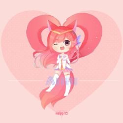 Chibi Star Guardian Ahri by HAN-10 HD Wallpaper Background Fan Art Artwork League of Legends lol