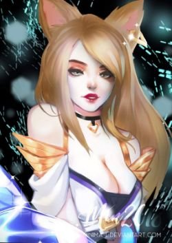 K/DA Ahri by Minima-L HD Wallpaper Background Fan Art Artwork League of Legends lol
