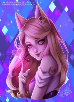 K/DA Ahri by Brigitte Sciarpa HD Wallpaper Background Fan Art Artwork League of Legends lol